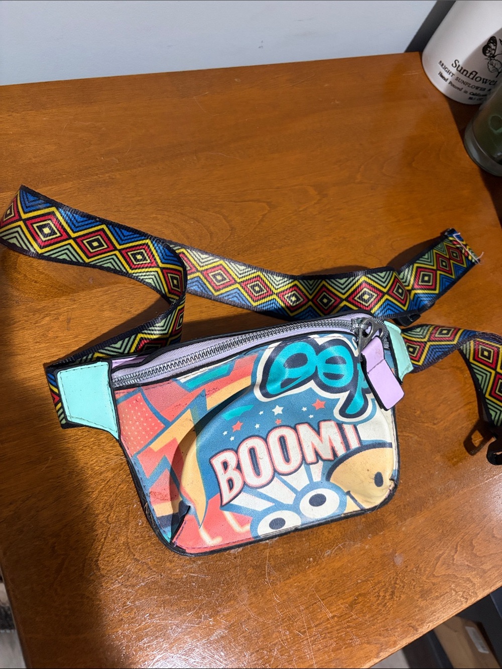 Kids Colorful 'Boom!' Graphic Belt Bag
